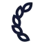 Laurelwreathleft icon with stroke sharp style