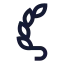 Laurelwreathleft icon with stroke sharp style
