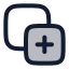 Layeradd icon with duotone rounded style