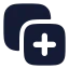 Layeradd icon with solid rounded style