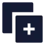 Layeradd icon with solid sharp style