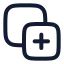 Layeradd icon with stroke rounded style