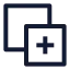 Layeradd icon with stroke sharp style