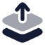 Layerbringtofront icon with bulk rounded style