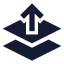 Layerbringtofront icon with solid sharp style