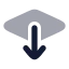Layersendbackward icon with bulk rounded style