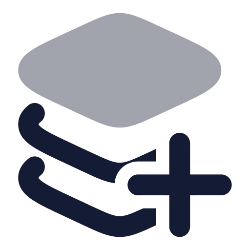 Layers Plus Icon in Bulk Rounded style