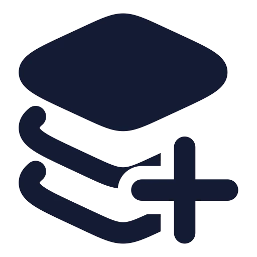 Layers Plus Icon in Solid Rounded style