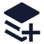 Layersplus icon with solid sharp style