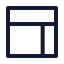Layout icon with stroke sharp style