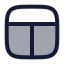 Layout icon with duotone rounded style