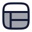Layout icon with duotone rounded style