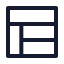 Layout icon with stroke sharp style