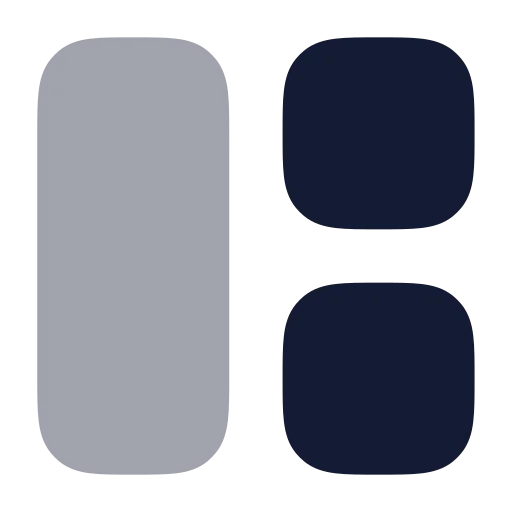 Layout Panel Left Icon in Bulk Rounded style