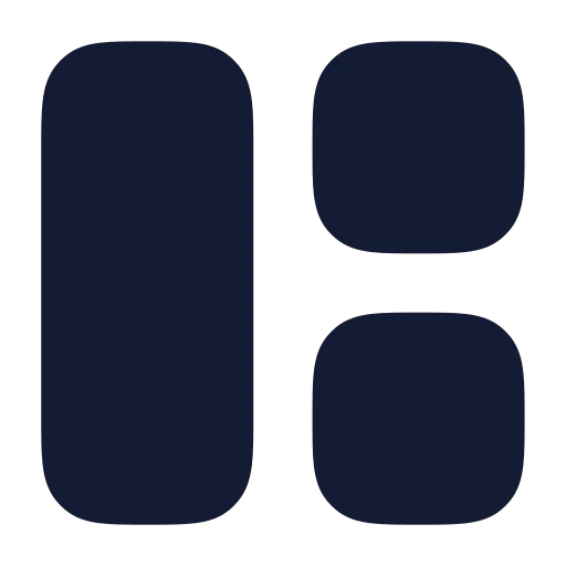 Layout Panel Left Icon in Solid Rounded style