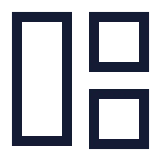 Layout Panel Left Icon in Stroke Sharp style