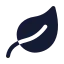Leaf icon with solid standard style