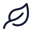 Leaf icon with stroke rounded style