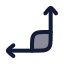 Leftangle icon with duotone rounded style