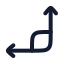 Leftangle icon with stroke rounded style