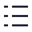 Lefttorightlistdash icon with stroke sharp style