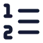 Lefttorightlistnumber icon with solid rounded style