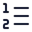 Lefttorightlistnumber icon with stroke rounded style
