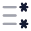 Lefttorightliststar icon with bulk rounded style