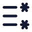 Lefttorightliststar icon with solid rounded style