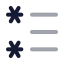 Lefttorightliststar icon with duotone rounded style
