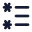 Lefttorightliststar icon with solid rounded style