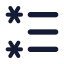Lefttorightliststar icon with solid standard style