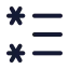 Lefttorightliststar icon with stroke rounded style
