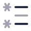 Lefttorightliststar icon with twotone rounded style