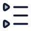 Lefttorightlisttriangle icon with duotone rounded style