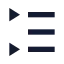 Lefttorightlisttriangle icon with solid sharp style