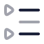 Lefttorightlisttriangle icon with twotone rounded style