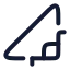Lefttriangle icon with stroke rounded style