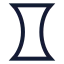 Lensconcave icon with stroke sharp style