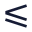 Lessthanorequal icon with solid sharp style
