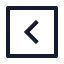 Lessthansquare icon with stroke sharp style
