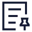 Licensepin icon with stroke sharp style