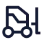 Lifttruck icon with stroke sharp style
