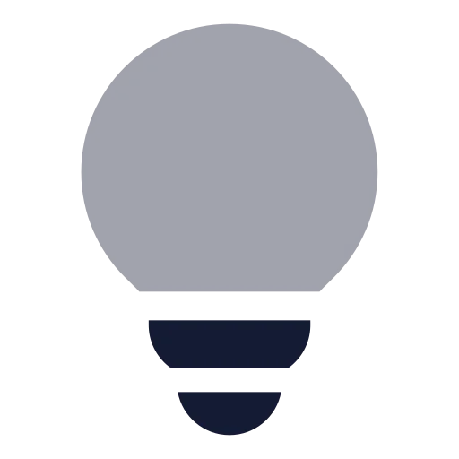 Lightbulb Icon in Bulk Rounded style