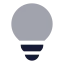 Lightbulb icon with bulk rounded style