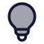 Lightbulb icon with duotone rounded style