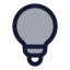 Lightbulb icon with duotone standard style