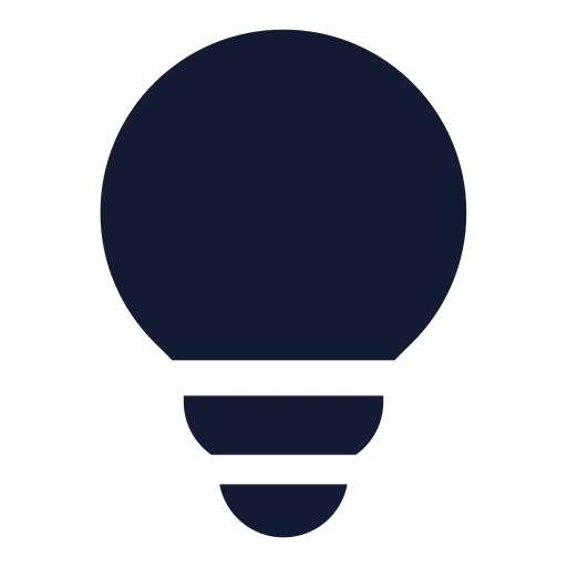 Lightbulb Icon in Solid Rounded style