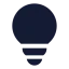Lightbulb icon with solid rounded style