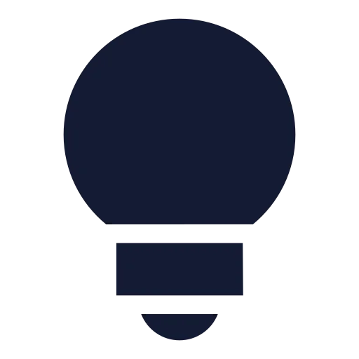 Lightbulb Icon in Solid Sharp style